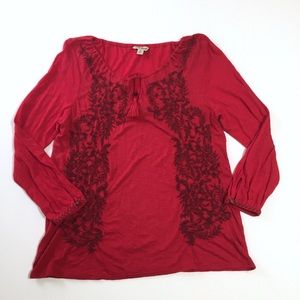 Lucky Brand embroidered top